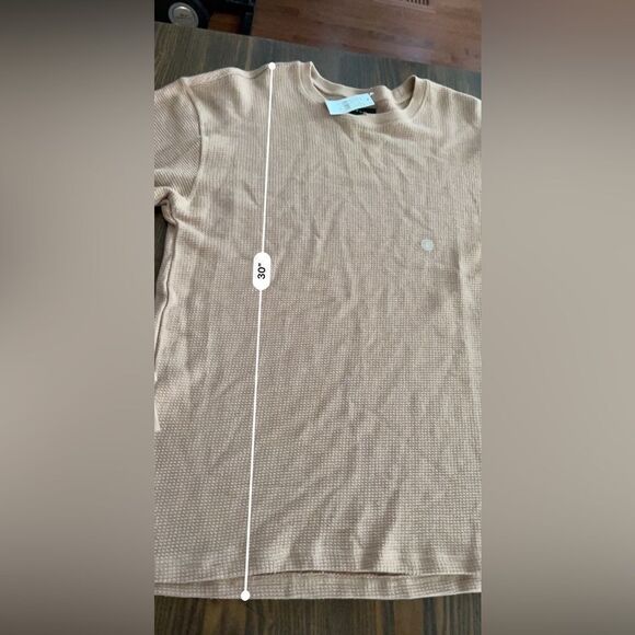 PACSUN Men’s Waffle Knit Shirt long sleeve‎ distressed NWT brown - Picture 11 of 13